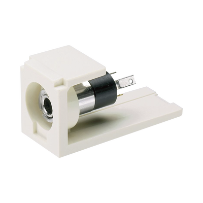 Módulo Estéreo de 3.5 mm (0.14 Pulgadas), Tipo Mini-Com, Para Soldar, Color Blanco Mate