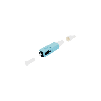 Conector de Fibra Óptica Pre-Pulido LightBow SC Simplex, Multimodo 50/125 (OM3/OM4), Re-Terminable, Color Aqua