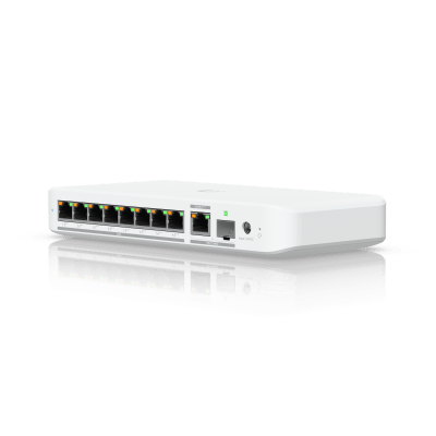 USW Flex 2.5G PoE Switch de 8 Puertos 2.5GbE PoE++, con un Puerto de Enlace Ascendente Combinado RJ45/SFP+ de 10 GbE (No incluye Adaptador ca/cc)
