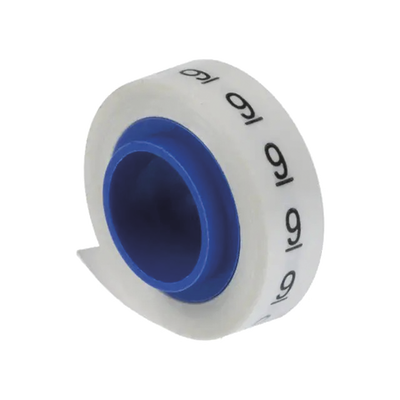 Rollo de Etiquetas Marcadoras, Pre-Impresos con el Número 9, de 2.4 Metros (7.87 Pies), Color Blanco