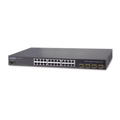 Switch Administrable L2+ de 24 puertos 10/100/1000T con 4 puertos combo TP/SFP Gigabit