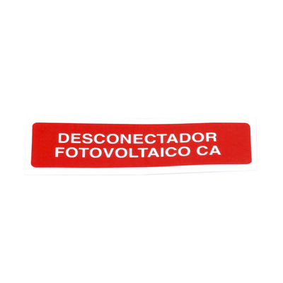 Etiqueta de Desconectador Fotovoltaico en Vinil Adhesivo Mate / Paquete con 20