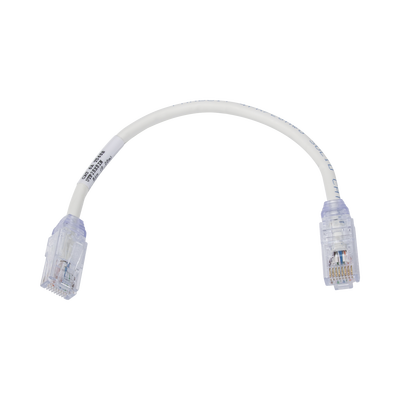 Cable de Parcheo UTP, Cat6A, Diámetro Reducido (28 AWG), CM/LSZH, Color Blanco Mate, 20.3 cm (8 Pulgadas)
