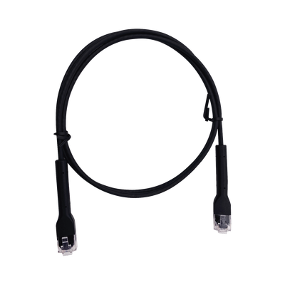 Mini Patch Cord Cat6 Ultra Slim 1 Metro (3.28 Pies) Negro ? Ahorra Espacio sin Organizadores, con Bota Flexible