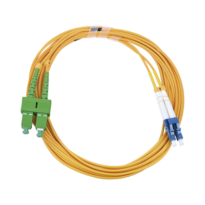 Jumper de Fibra Óptica Monomodo 9/125 LC/UPC-SC/APC, PVC, 2.0 mm, Dúplex, Amarillo, 3 Metros (9.84 Pies)