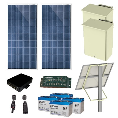 Kit Solar de 25 W con 4 Puertos PoE 802.3af/at 