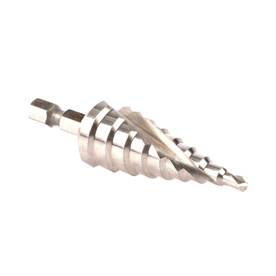 Broca escalonada espiral de hss 4-20 mm, zanco de 1/4" hexagonal, blister con una pieza.