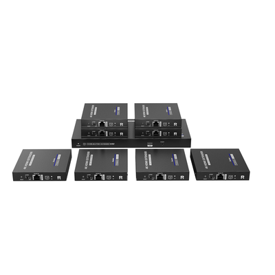 Kit Divisor y Extensor HDMI / Divide 1 Fuente HDMI a 8 Pantallas / Extiende la señal HDMI hasta 70 m / Resolución 4K @ 60 Hz/ Cat 6/6a/7 / IPCOLOR / CERO LATENCIA / Uso 24/7 / Puerto S/PDIF / EDID / RS232 / Salida Loop / Alimente solo el Tx 
