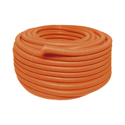 Manguera Poliducto Corrugado Flexible Naranja Reforzado de 3/4" x 50 m Para Instalaciones Eléctricas /Polietileno Alta Densidad HDPE/ Sin guía /Resistente a Intemperie.