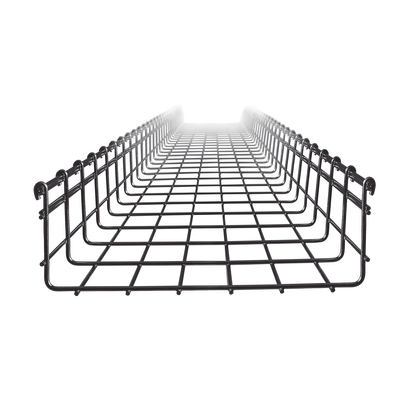 Charola Tipo Malla 105/300 mm, Acabado Electro Zinc, Hasta 501 Cables Cat6, Tramo de 3 Metros