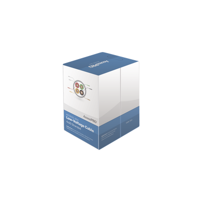 Bobina de 305 Metros (1000 Pies) con 4 Conductores de Cobre Trenzado Calibre 20, Aislamiento Individual de FRPVC de Alta Calidad, Cubierta Exterior de PVC con Protección Anti-Flama CM. Para Aplicaciones de Control de Acceso