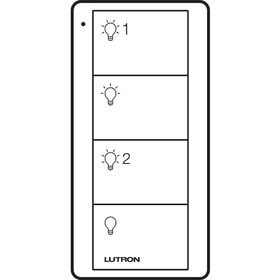 Control PICO 4 botones, 2 grupos, complemente con un atenuador o switch on/off