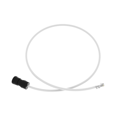 Cable de Conexión en Campo Jack a Plug RJ45, Categoría 6A, CMP (Plenum), 1 Metro (3.28 Pies), Color Blanco