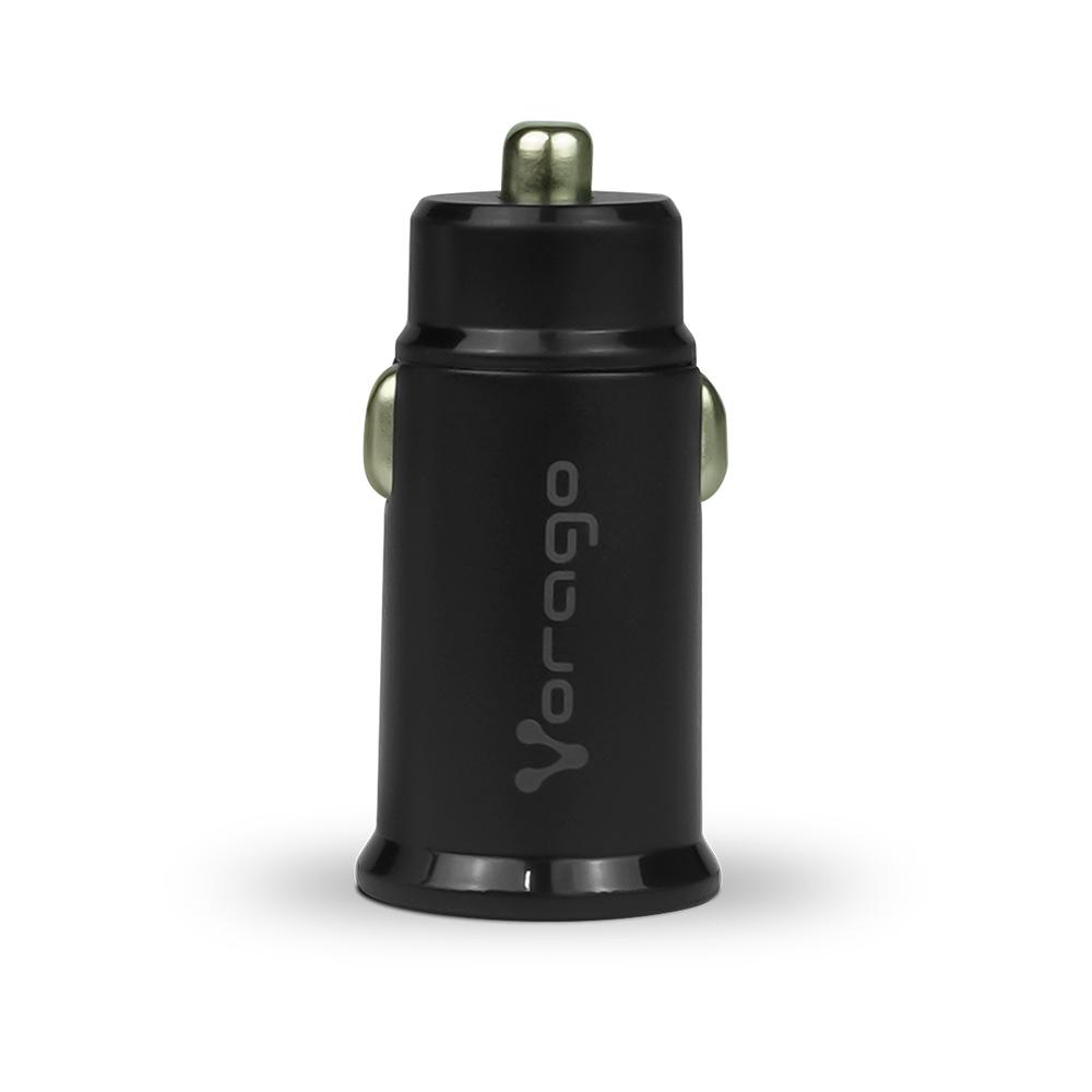 CARGADOR PARA AUTO VORAGO 1XUSB-C 20W 1XUSB A QCH 3.0 NEGRO AU-305-BK
