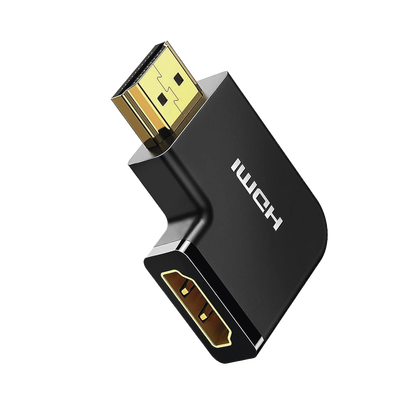 Adaptador HDMI Tipo L Macho a Hembra / Hacia Abajo / HDMI 2.0 4K@60Hz / Proporciona Flexibilidad Sin Doblar los Cables HDMI