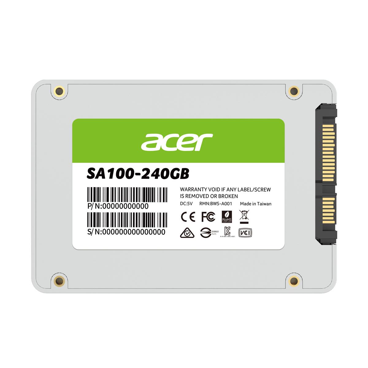 UNIDAD SSD ACER SA100 240GB SATA 2.5" 560MB/S (BL.9BWWA.102)