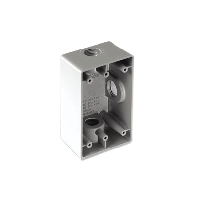 Caja Rectangular de 3/4"/ 3 Bocas/ Con Recubrimiento  exterior de PVC e interior Purpura.