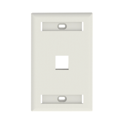 Placa de Pared Vertical, Salida Para 1 Puerto Keystone, Con Espacios Para Etiquetas, Color Blanco Mate