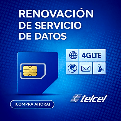 Renovación de plan anual de servicio de 10GB para SIM TELCEL