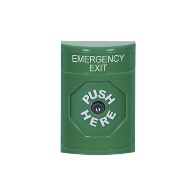 Botón de Salida de Emergencia, Texto en Inglés, Restablecimiento con Llave