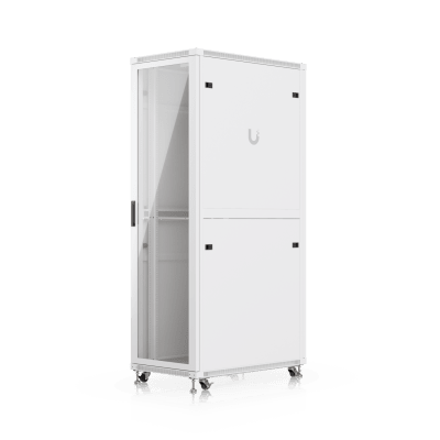 UACC Rack Cabinet 42U (600 × 1000 mm) – Gabinete de Piso Totalmente Ensamblado con Ventiladores Integrados, Paneles Removibles, Ruedas con Seguro y Puerta Frontal de Vidrio Templado