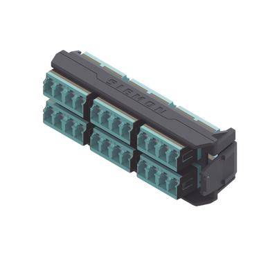 Placa Acopladora LightVerse, 12 Conectores Dúplex LC/UPC Shuttered, Acepta hasta 24 Fibras Multimodo OM3 y OM4