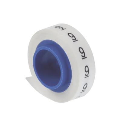 10 Rollos de Etiquetas Marcadoras, Pre-Impresos con los Números 0-9, de 2.4 Metros (7.87 Pies), Color Blanco