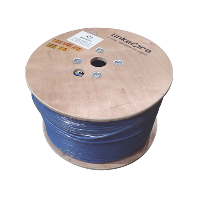 Bobina de 1000 Metros (3280.84 Pies) Cable Cat6+ Calibre 23 Alto Desempeño, ETL, UL, Color Azul, Super Flexible, de 1000 Metros (3280.84 Pies), para Aplicaciones de CCTV, Video HD, y Redes de Datos