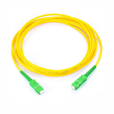 Jumper de Fibra Óptica Monomodo SC/APC SC/APC Simplex, Color Amarillo, 2 Metros (6.56 Pies)