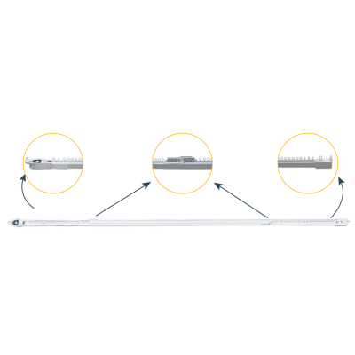 Riel Ajustable Cortinas Motorizadas / 2.3-4 m Ajustable / 20 Kg Capacidad / Movelite WF + Elatio Compatible / Instalación Techo / DIY / Smart Home