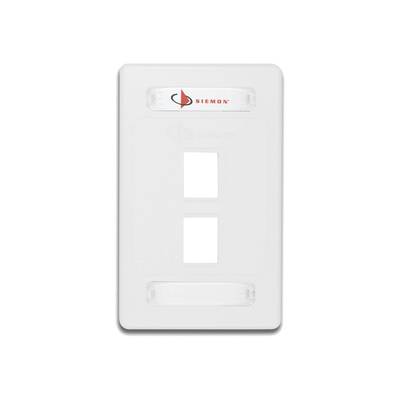 Placa de Pared Modular 10G MAX de 2 Salidas, Color Blanco, Versión Bulk (Sin Empaque Individual)