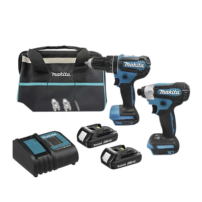 Kit de Rotomartillo Atornillador DHP485Z + Atornillador de Impacto DTD157Z, incluye 2 Baterías BL1815N, 1 Cargador DC18SD y Maleta de lona.