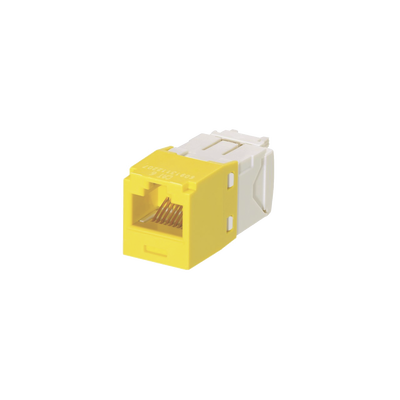 Conector Jack RJ45 Estilo TG, Mini-Com, Categoría 6, de 8 Posiciones y 8 Cables, Color Amarillo