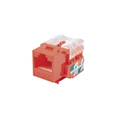 Módulo Jack Keystone Cat6 con Terminación 110 (Punchdown) para Faceplate - Color Rojo