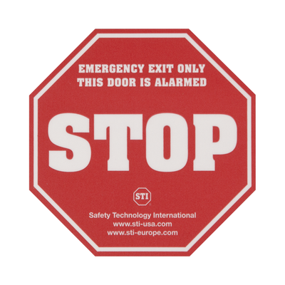 Etiqueta de advertencia "Puerta con alarma" EXIT STOPPER® STI-6400