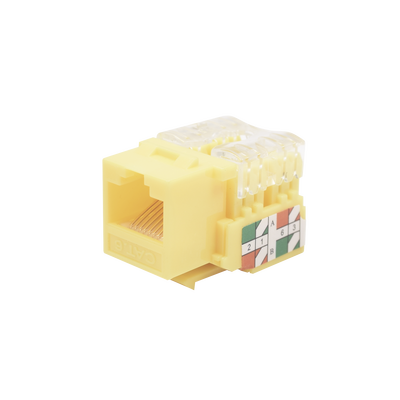 Módulo Jack Keystone Cat6 con Terminación 110 (Punchdown) para Faceplate - Color Amarillo
