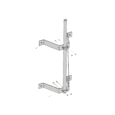 Montaje doble de pared con mástil de 2-3/8" x 0.154" x 6' (1.8 m).