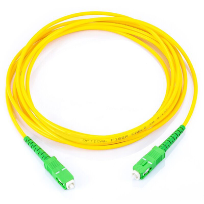 Jumper de Fibra Óptica Monomodo SC/APC-SC/APC Simplex, Color Amarillo, 1 Metro (3.28 Pies)
