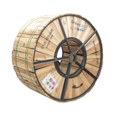 Carrete de 4 Kilómetros (13123.36 Pies) de Fibra Óptica para Exterior G.652D, Armada, Monomodo de 12 Hilos, Loose Tube, Color Negro, para Instalación en Ducto Subterráneo o Enterrado Directo