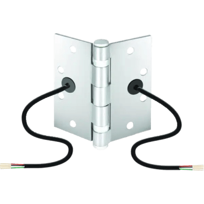 Bisagra de Transferencia Eléctrica SD-H412 / 12-24 VAC/VDC / 4 Hilos 28AWG / Acero Resistente a Vandalismo / Transferencia de Energía y Datos / Reemplazo de Bisagra Estándar