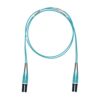 Jumper de Fibra Optica Multimodo 50/125 OM3, LC-LC Duplex, LSZH (Cero Halógenos), Color Aqua, 1 Metro (3.28 Pies)