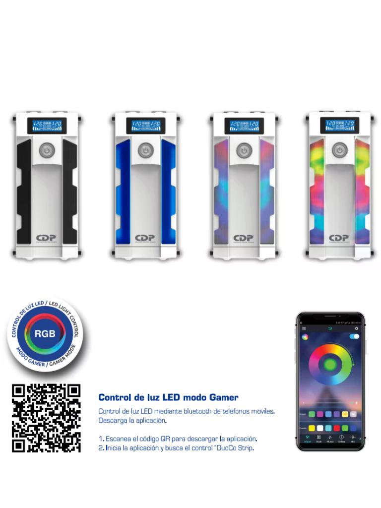 CDP GSMART1516 1500VA/900W UPS Smart, AVR 16 Salidas, Puerto de carga USB (8 USB-A y 2 USB-C), 210 joules, Luz RGB, LCD, 120 Vac - Imagen 5