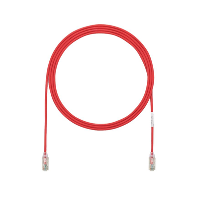 Cable de Parcheo TX6, UTP Cat6, Diámetro Reducido (28AWG), Color Rojo, 10.06 Metros (33 Pies)
