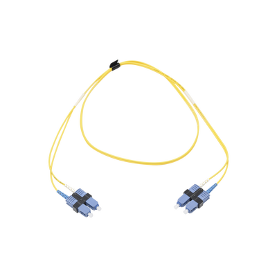 Jumper de Fibra Óptica Monomodo (OS2), XGLO, SC/UPC-SC/UPC Duplex, OFNR, Color Amarillo, 1 Metro (3.28 Pies)