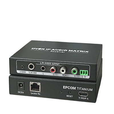 Receptor Extensor Matriz de Audio IP TT-MOIP-A | HDMI sobre IP | Conexión Uno a Uno, Uno a Muchos y Muchos a Muchos | Distancia 120m con Cat6/6A/7 | Formatos PCM 2.0 | Protección ESD y Rayos | Cascada de Conmutacion