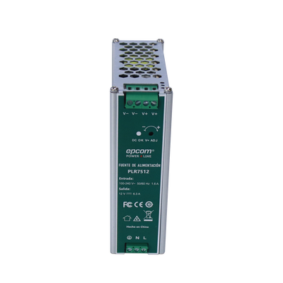 Fuente de alimentación /Entrada: 100-240 Vac /Salida: 12 Vcc / 6.3 A / 75 W / din rail