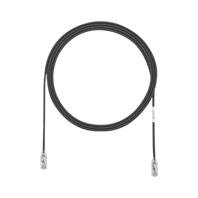 Cable de Parcheo TX6, UTP Cat6, Diámetro Reducido (28AWG), Color Negro, 2.44 Metros (8 Pies)