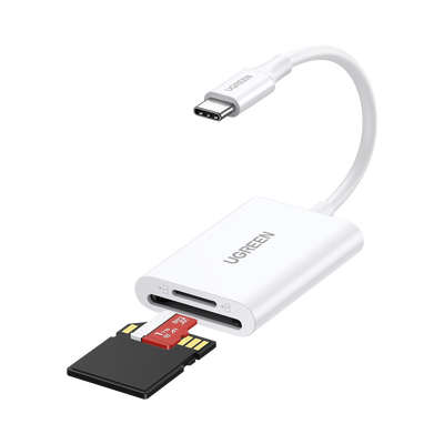 Lector de Tarjetas USB-C 3.1 | Soporta Micro-SD (TF) /SD | 5Gbps | 170 MB/s | OTG | Soporta hasta 2TB | Admite intercambio en Caliente | 2 tarjetas simultaneas | Soporta Windows/Mac OS/Linux | Color Blanco
