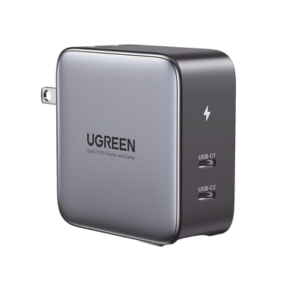 Cargador de 100W serie Nexode / 2 Puertos USB-C de Carga Rápida /Tecnología GaN II +SIC / Power Delivery 3.0 / Quick Charge 4.0 / Chip Confiable y Carga Inteligente / Distribución Inteligente de Energía  / Mayor Eficiencia Ener