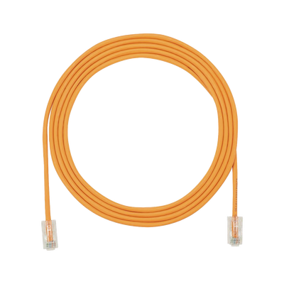 Cable de Parcheo UTP Cat6A, CM/LSZH, Diámetro Reducido (28AWG), Color Naranja, 0.91 Metros (3 Pies)